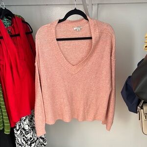 American Eagle Outfitters Blush V-Neck Sweater